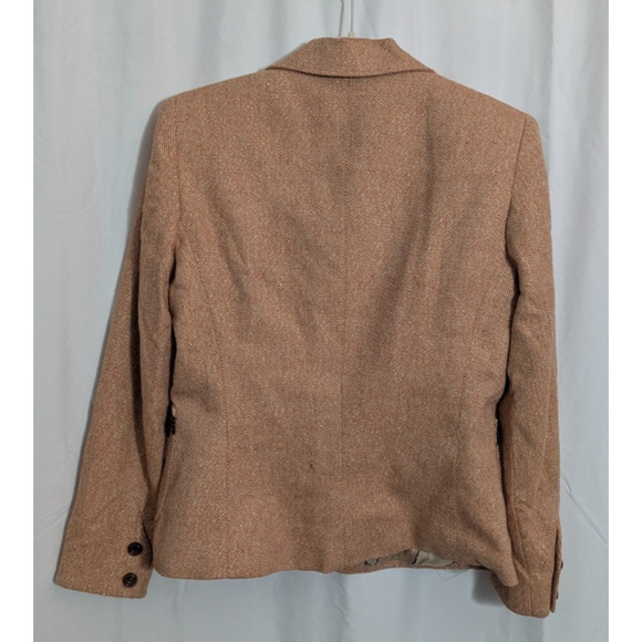 00s Signature Larry Levine Orange Tweed 2pc Culotte Suit Size 8 Wool Blend - Picture 7 of 8